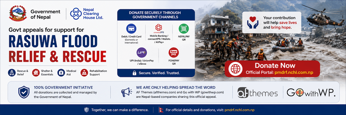 Support Rasuwa flood relief and rescue through the Government of Nepal's official donation portal